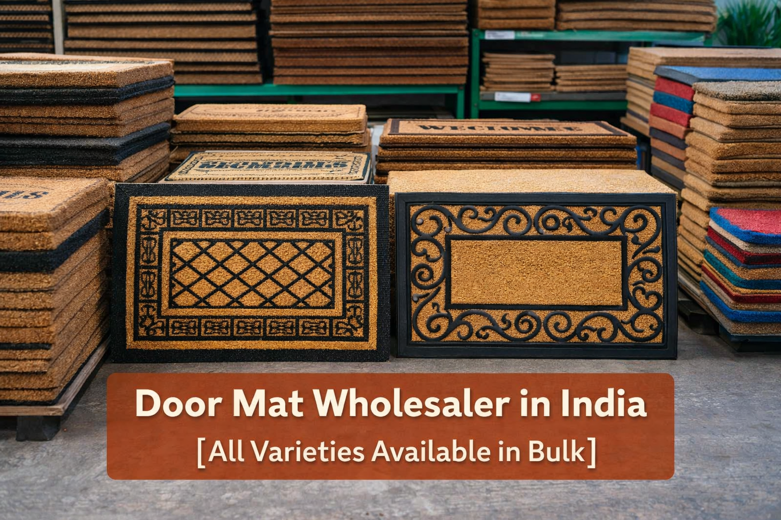 Door mat wholesaler in India, Rubber and coir doormat outdoor exporter, Best Coir doormat in Kerala